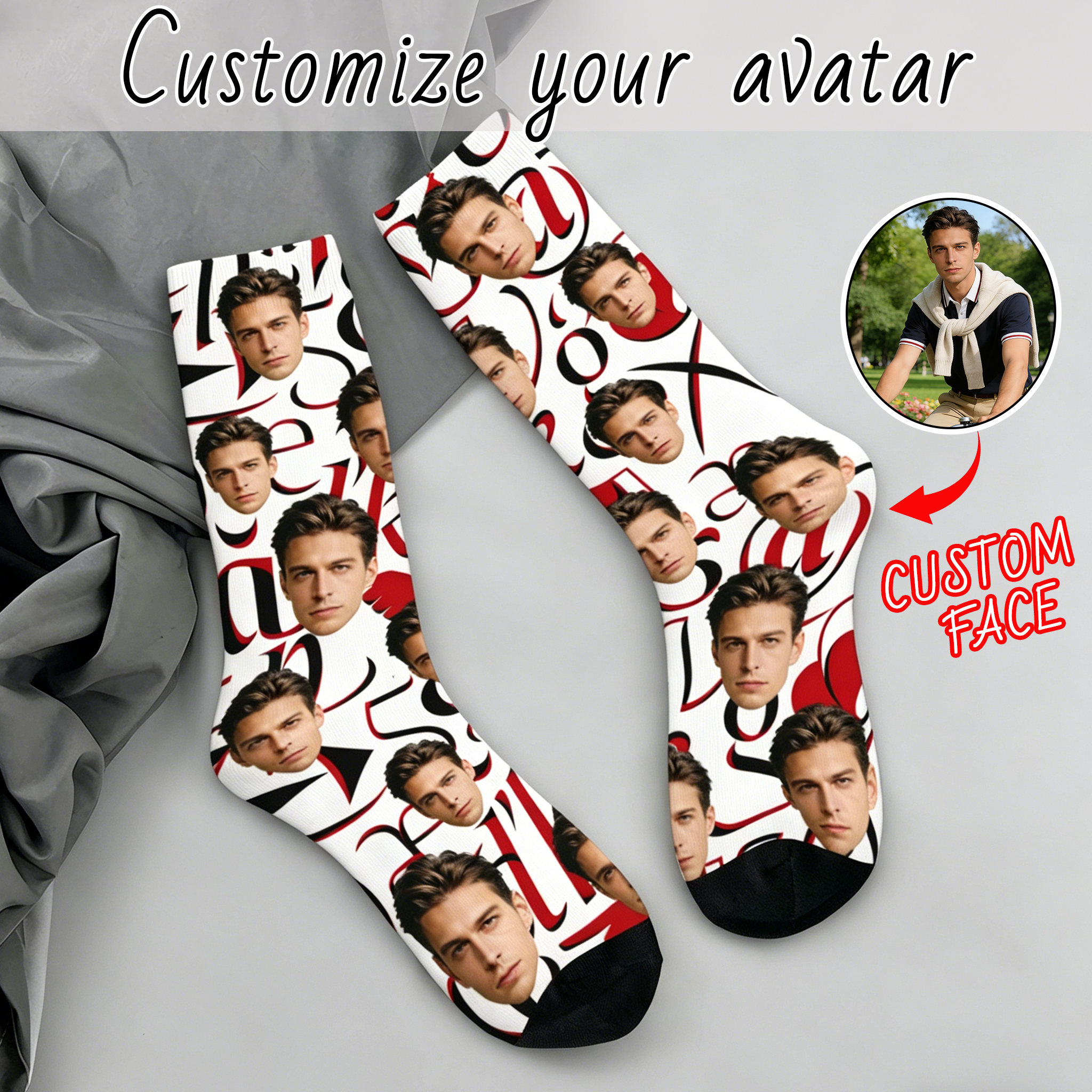 Photography Style - Custom avatar socks for men and