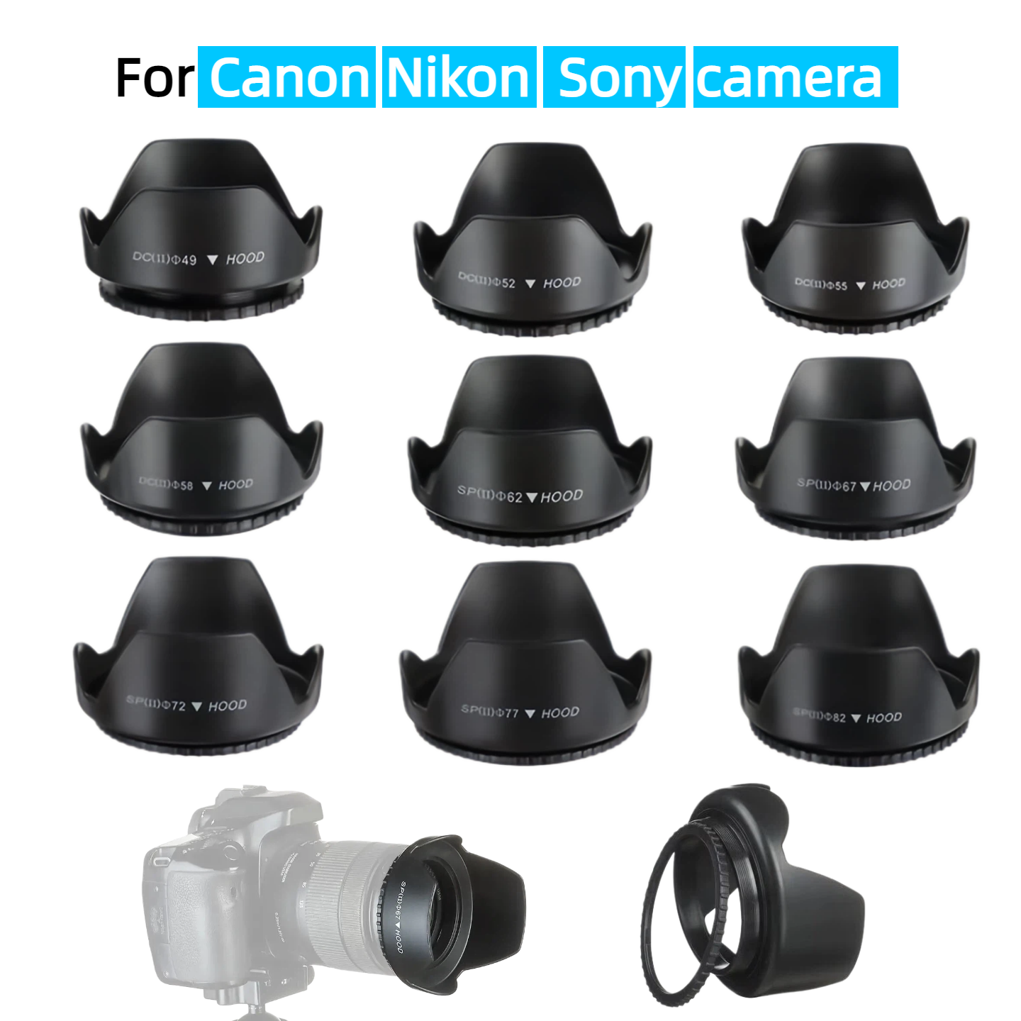 Lens Hood Petal - Lens Hood 49mm 52mm 55mm 58mm