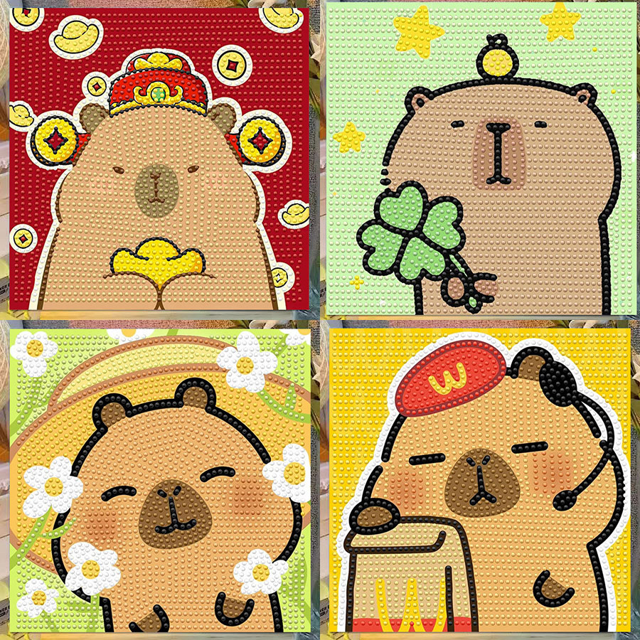 Photography Pose - Cartoon Capibala Crystal Diamond Decorative Painting