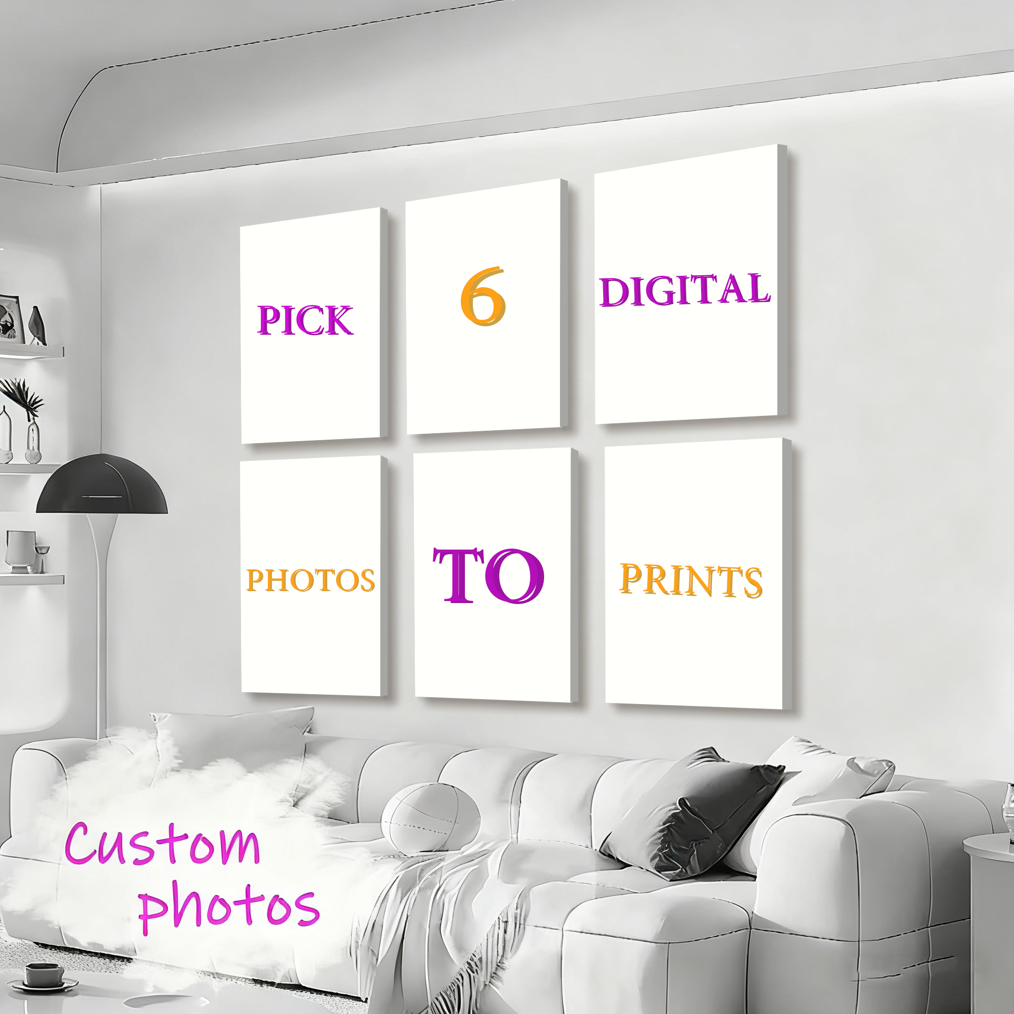 Photography Style - 6pcs/set Custom Canvas Prints Photo Wall
