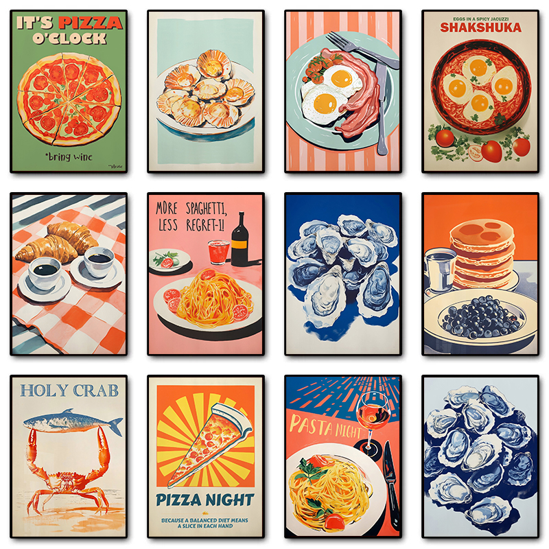 Vintage Food Poster Eggs Bacon - Photography Food avis et prix
