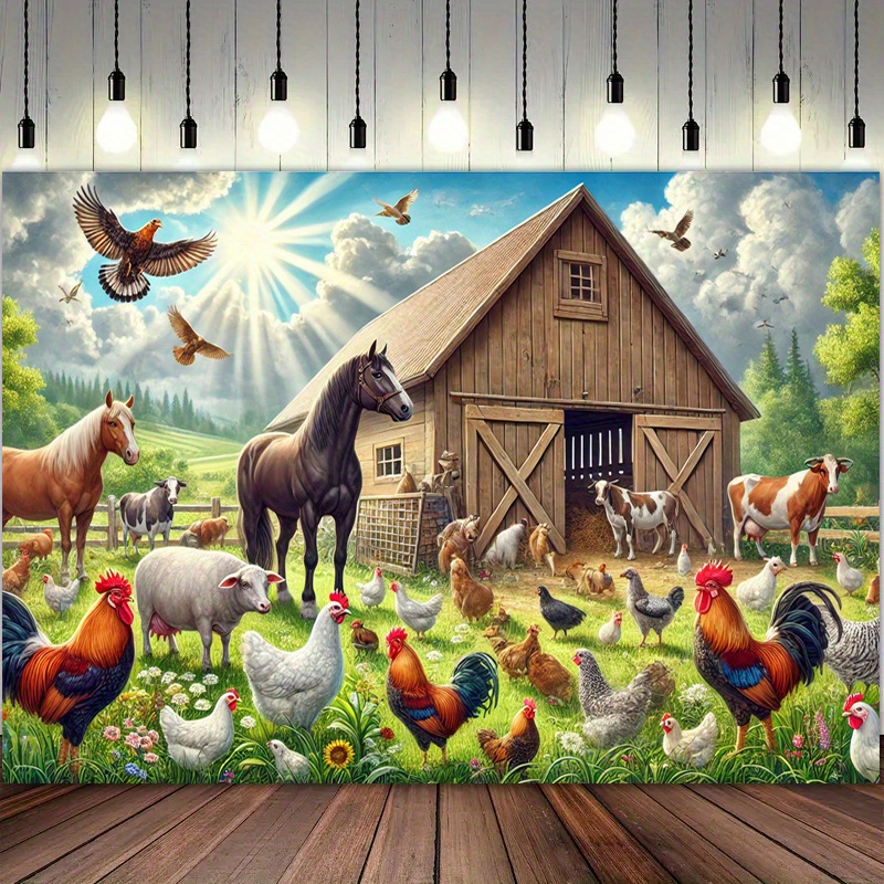 2D curtain banner, large farm  - Photography Duck avis et prix