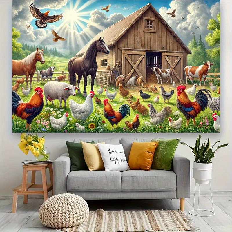 2D curtain banner, large farm  - Photography Duck avis et prix