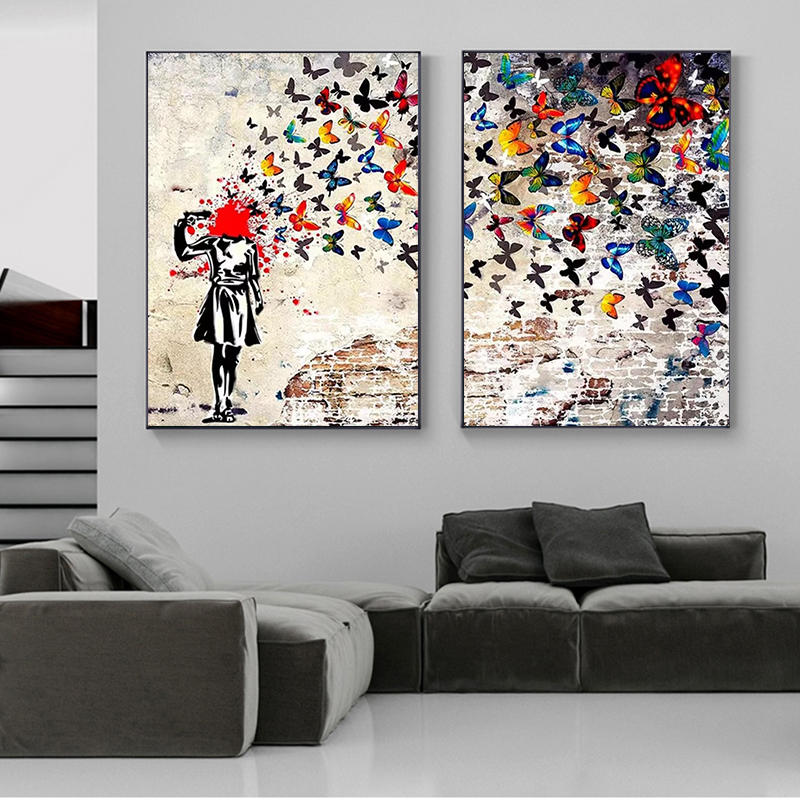 Banksy Butterfly Girl Poster a - Photography Pose avis et prix
