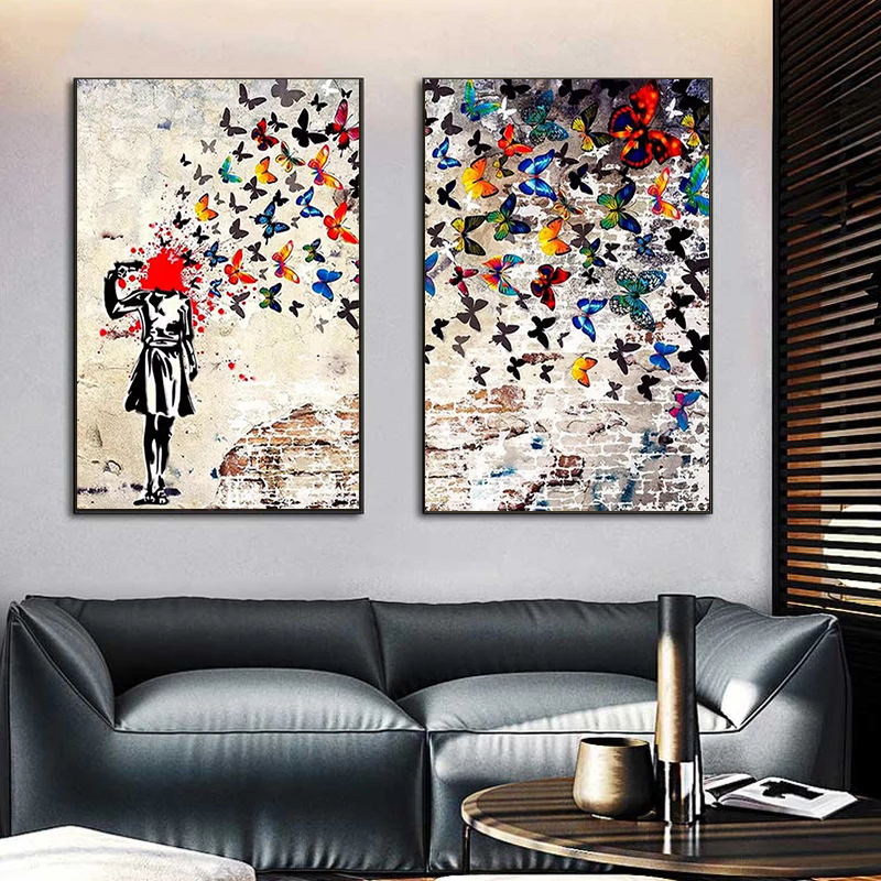 Banksy Butterfly Girl Poster a - Photography Pose avis et prix