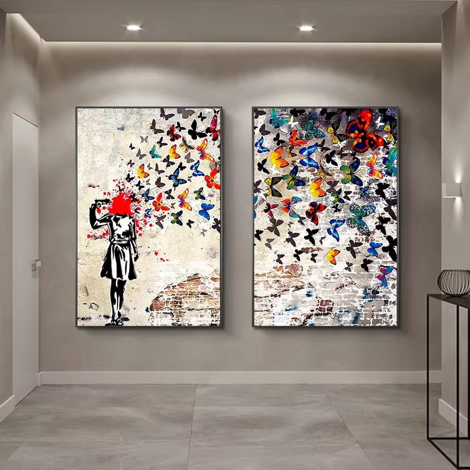 Banksy Butterfly Girl Poster a - Photography Pose avis et prix