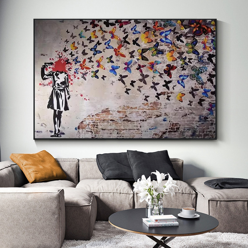 Banksy Butterfly Girl Poster a - Photography Pose avis et prix