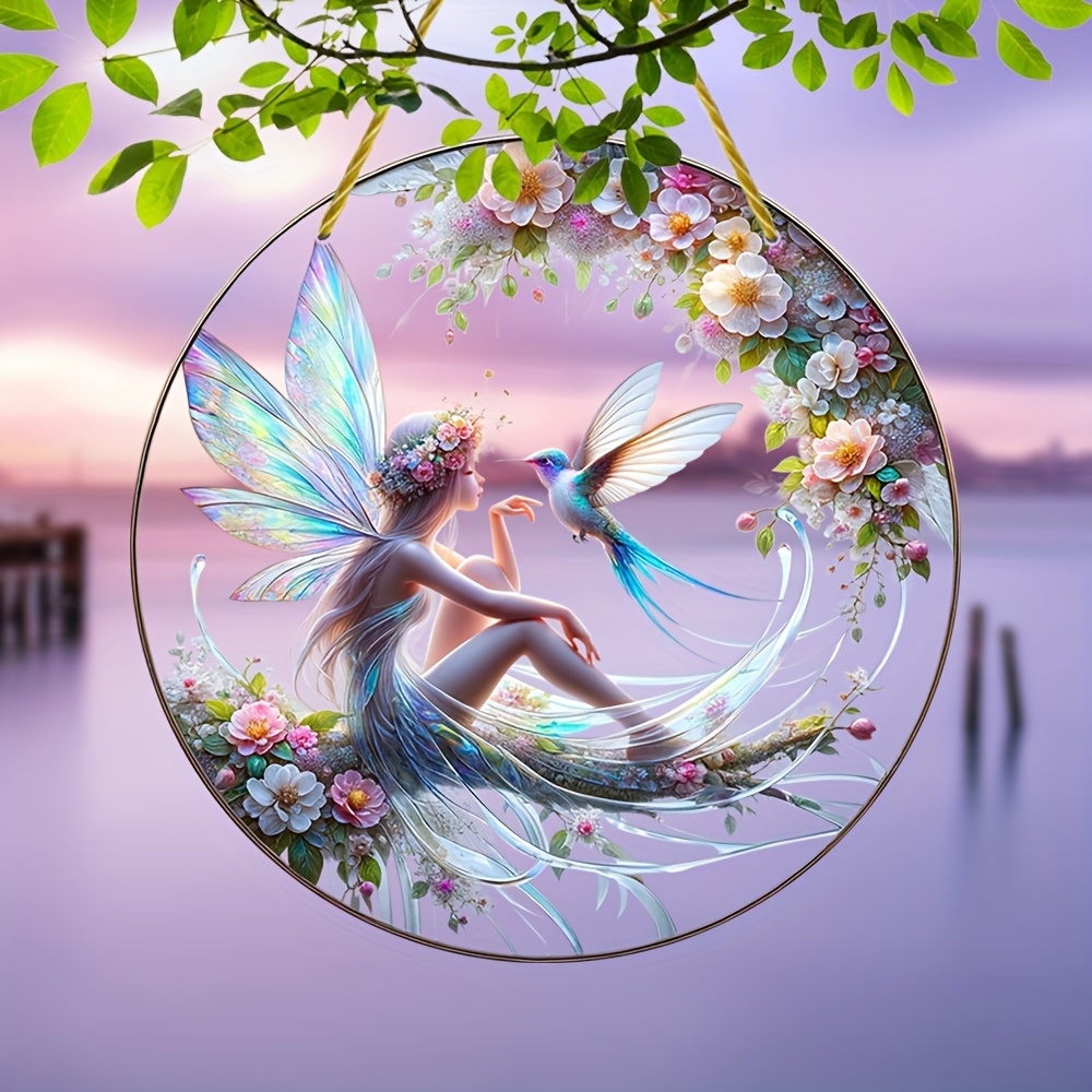 Round Fairy Angel 8in acrylic  - Photography Prompt avis et prix