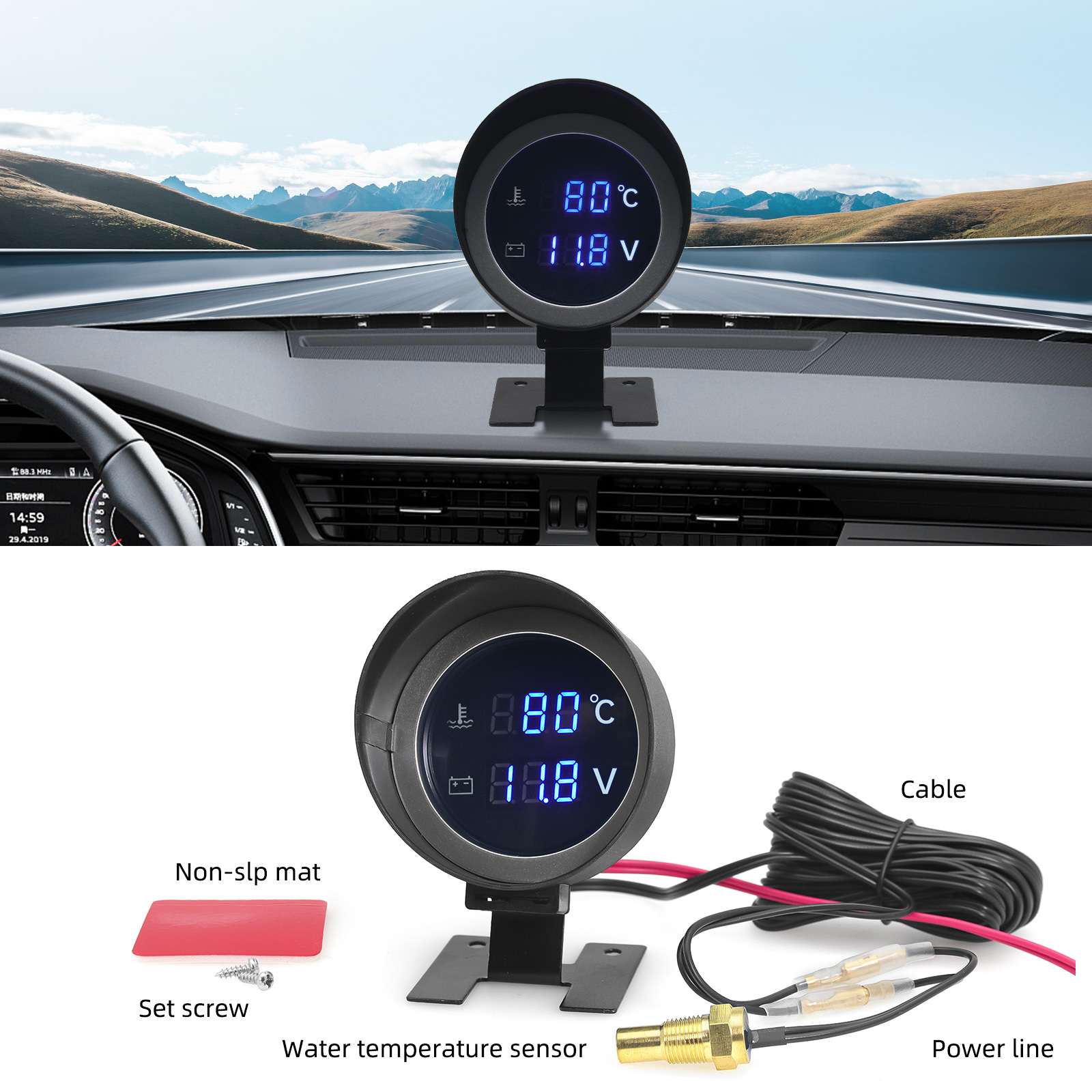AD Round Led Digital Car Water - Light Meter Incident avis et prix