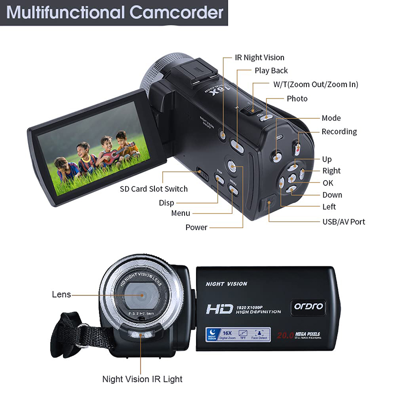 Ordro V12 Vlog Video Camera Di - Photography Prompt avis et prix