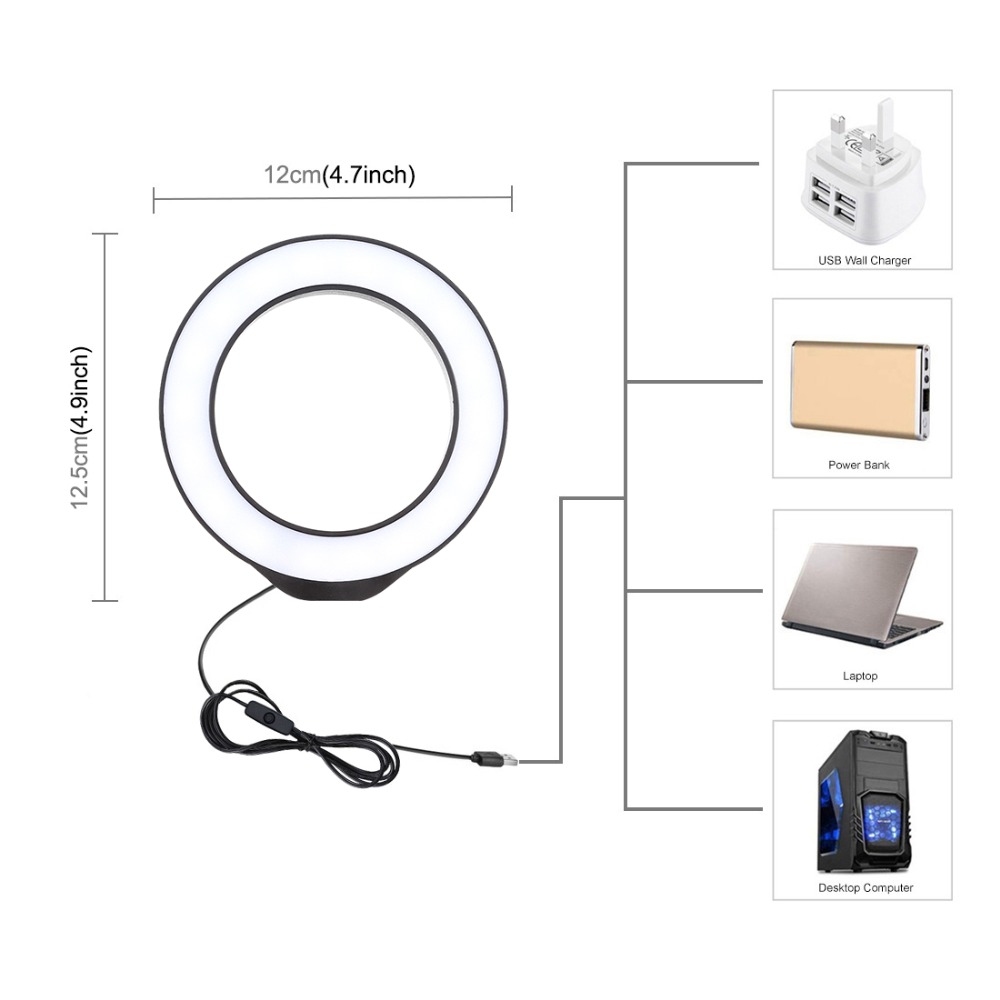 12cm Ring Light USB White Ligh - Photography Prompt avis et prix