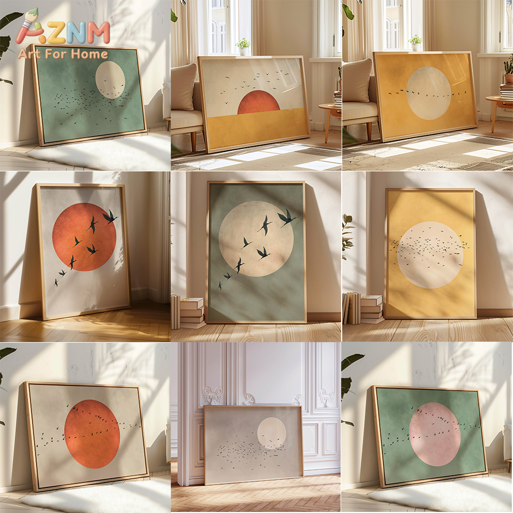 Sage Green Yellow Flock of Bir - Photography Angle avis et prix