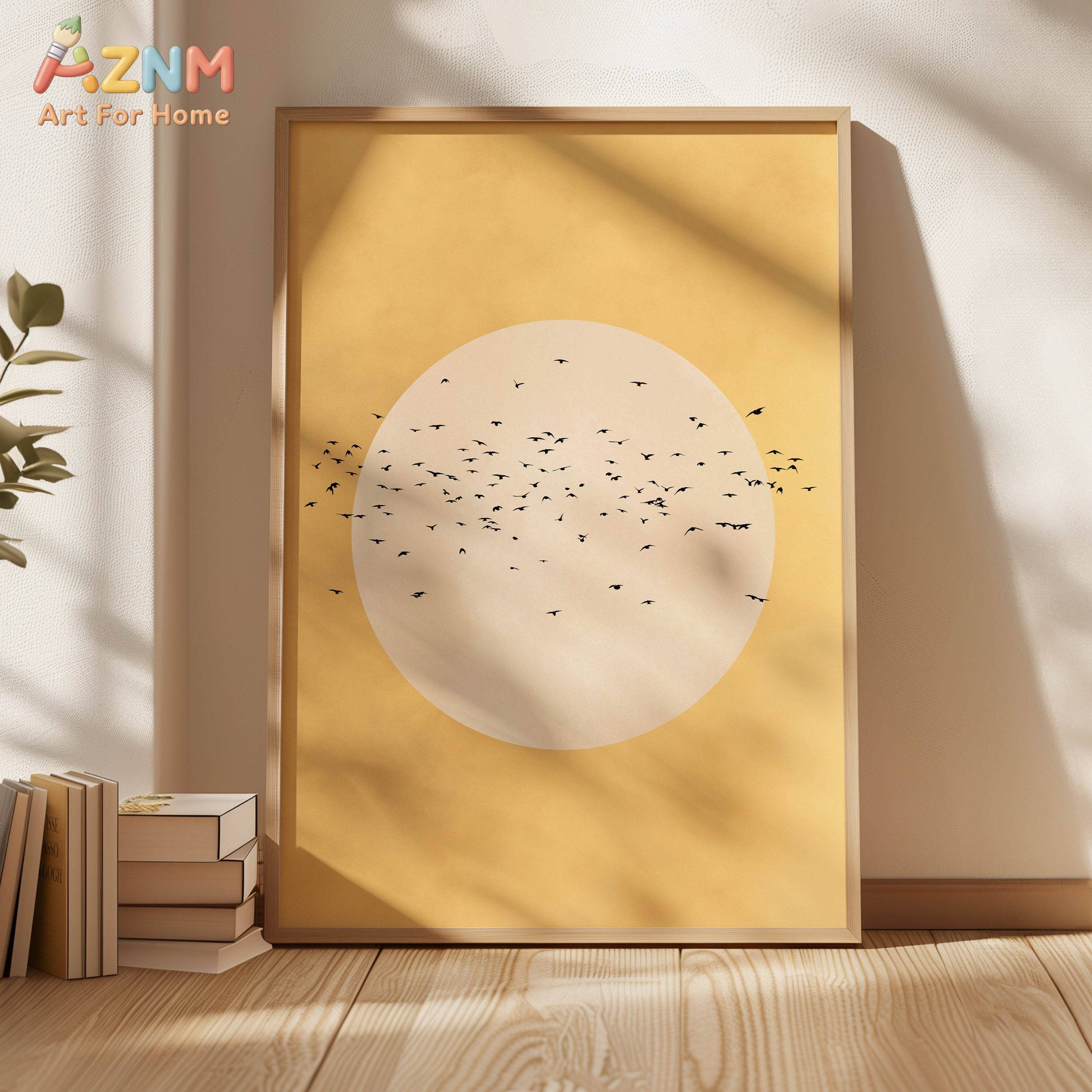 Sage Green Yellow Flock of Bir - Photography Angle avis et prix