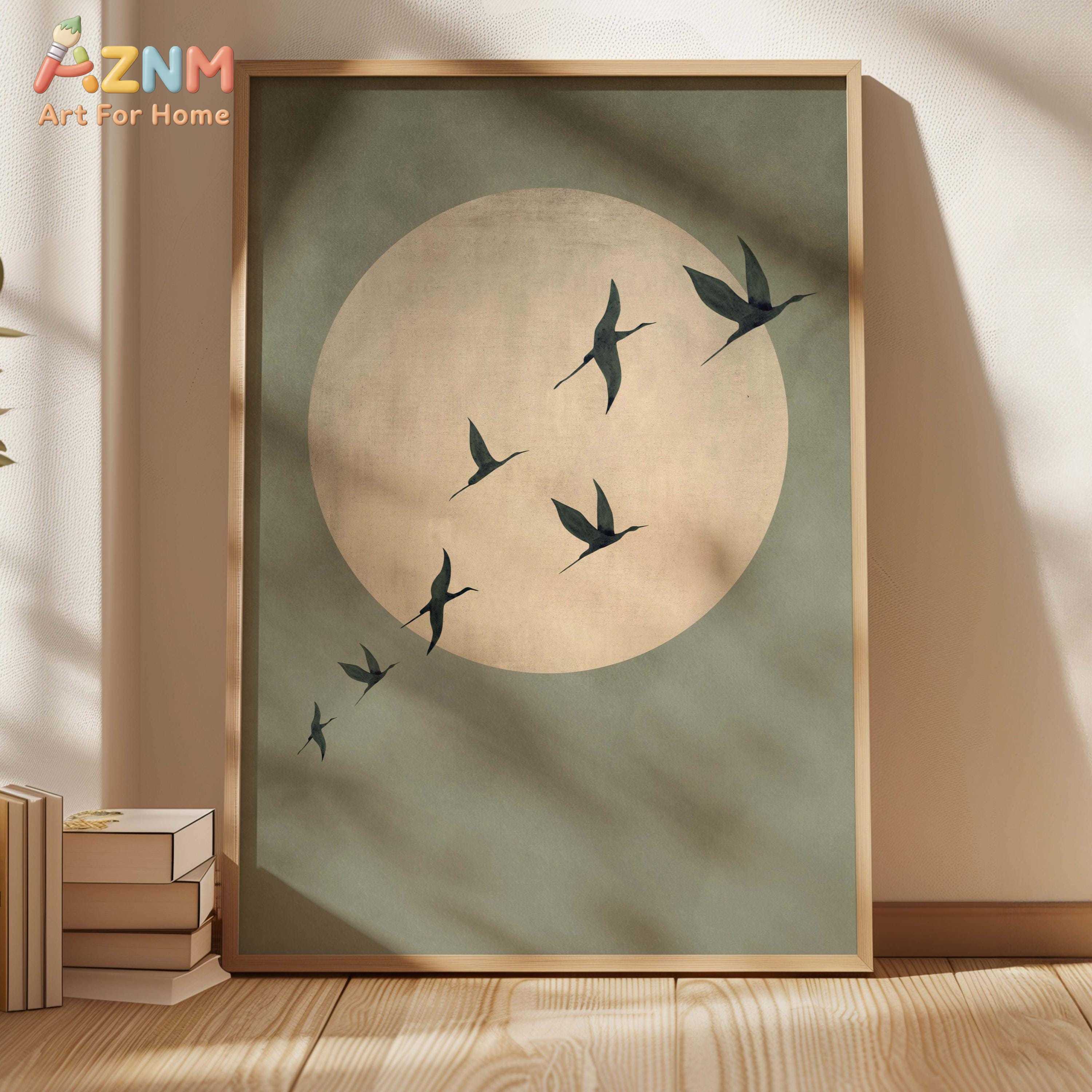 Sage Green Yellow Flock of Bir - Photography Angle avis et prix