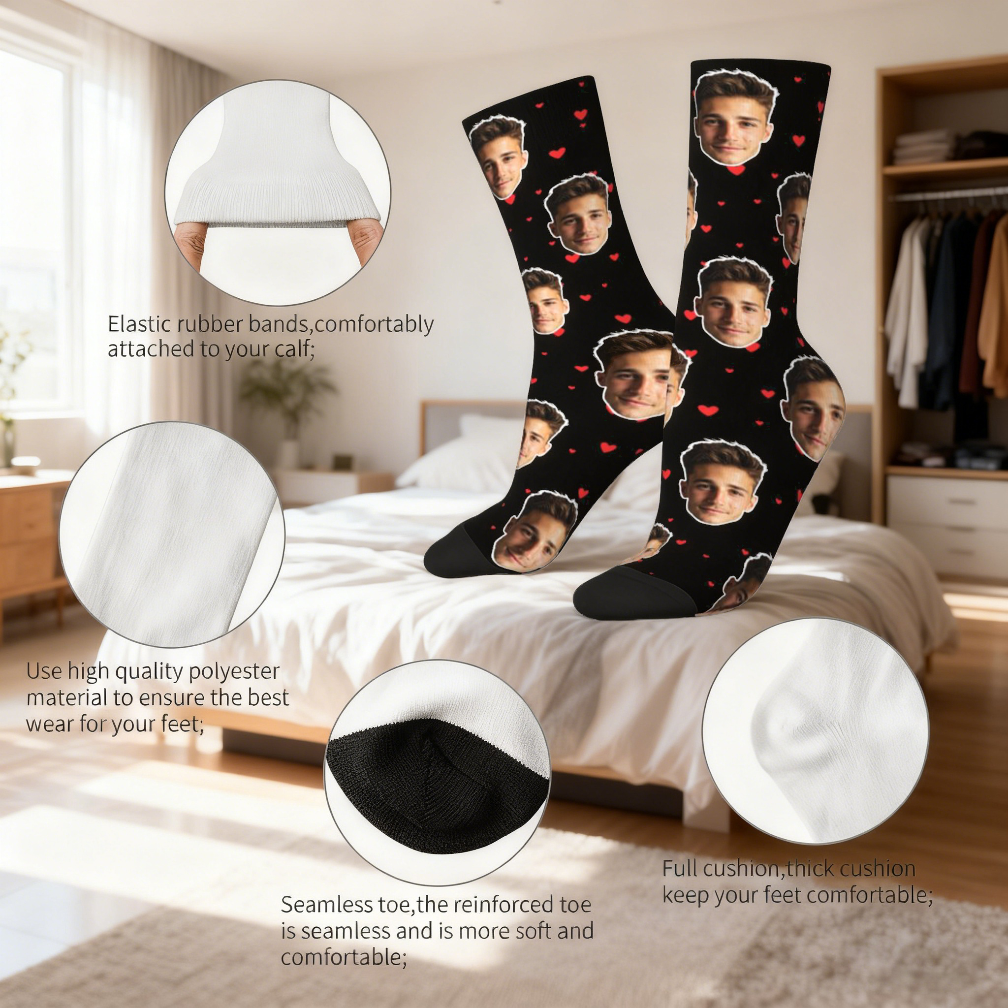 Customized face-shaped socks   - Photography Style avis et prix