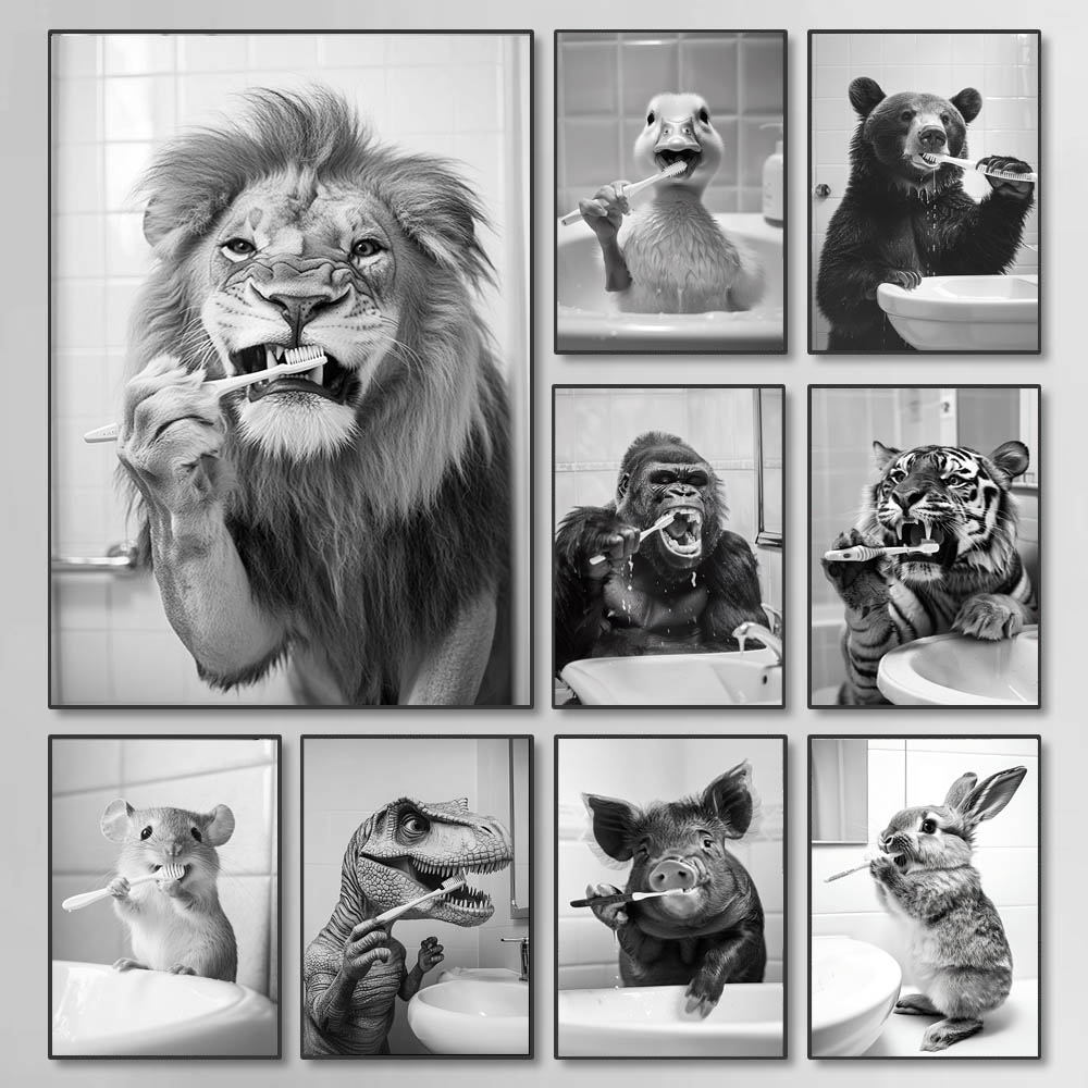 Black White Funny Bathroom Bru - Photography Angle avis et prix
