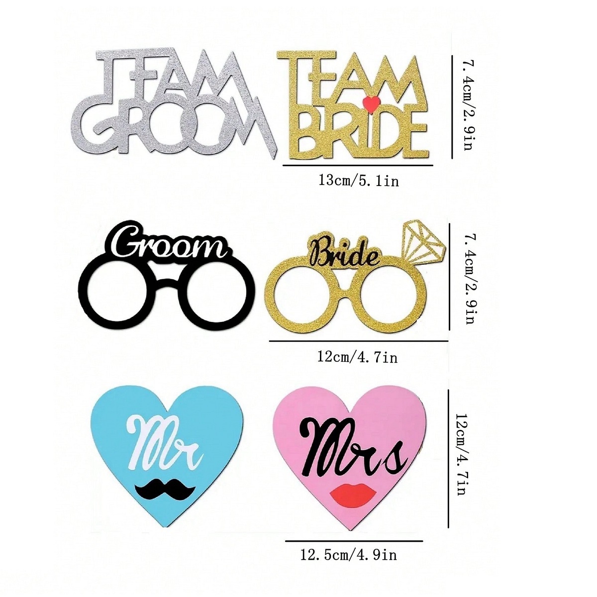 53pcs Wedding Photo Booth Prop - Photography Prompt avis et prix