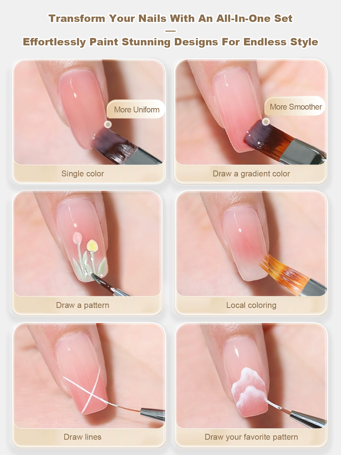 1 Set Of 9 Nail Art Brushes Dr - Photography Fine Art avis et prix